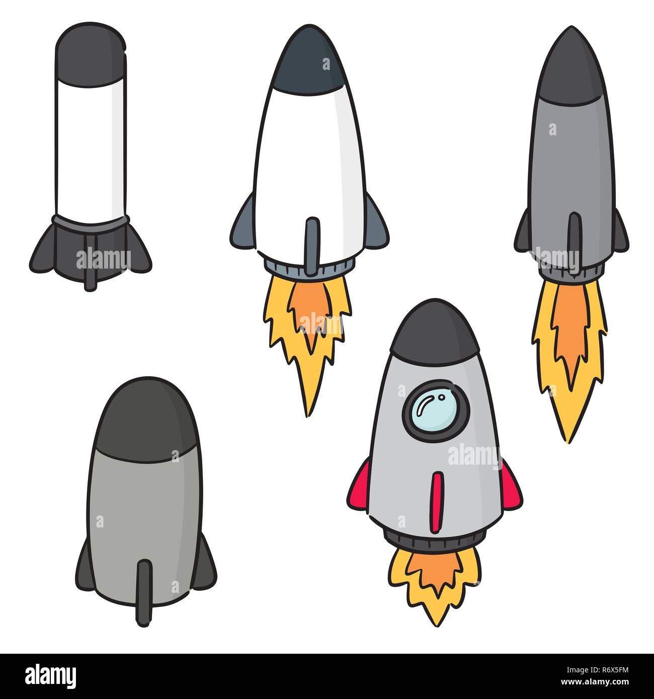 vector set of rocket and space ship Stock Vector Image & Art - Alamy