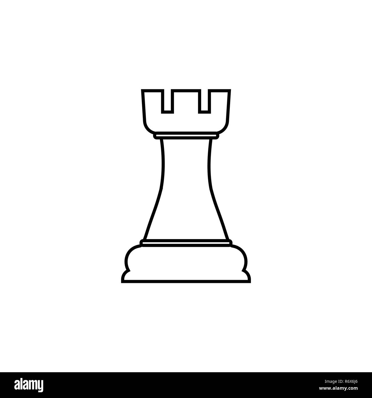 Castle line chess icon. Vector illustration, flat design. Stock Vector