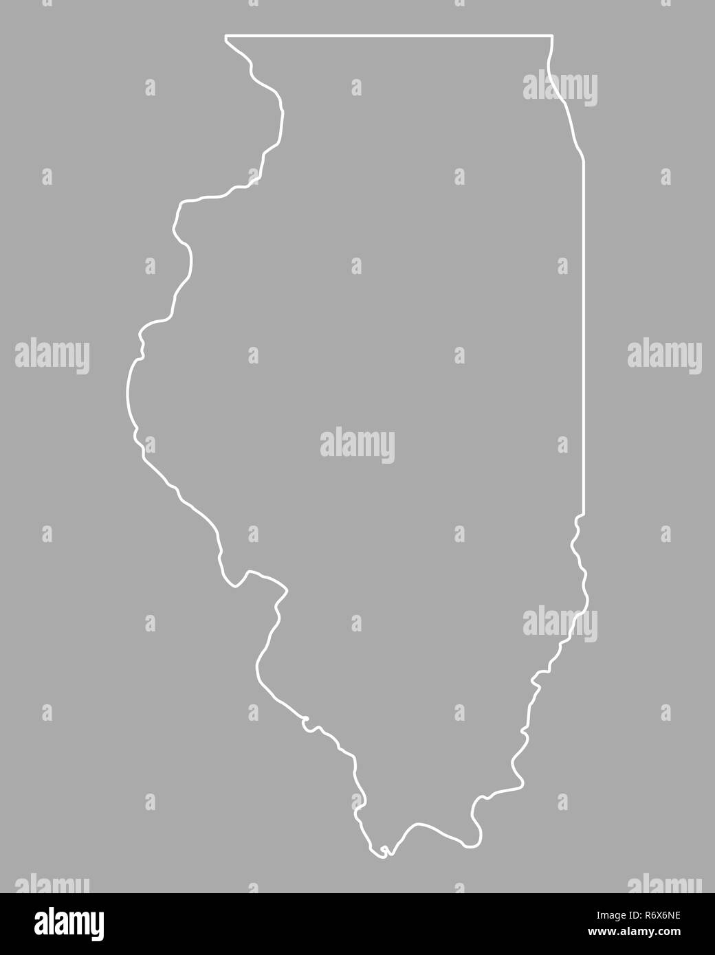 Illinois state map Black and White Stock Photos &amp; Images - Alamy