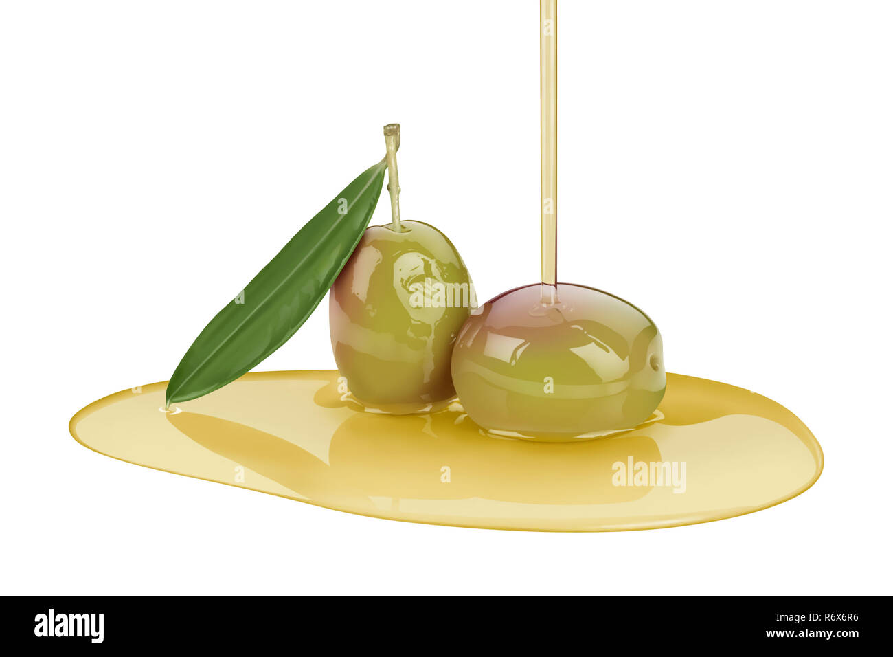 Green olive illustration, digital painting Stock Photo - Alamy