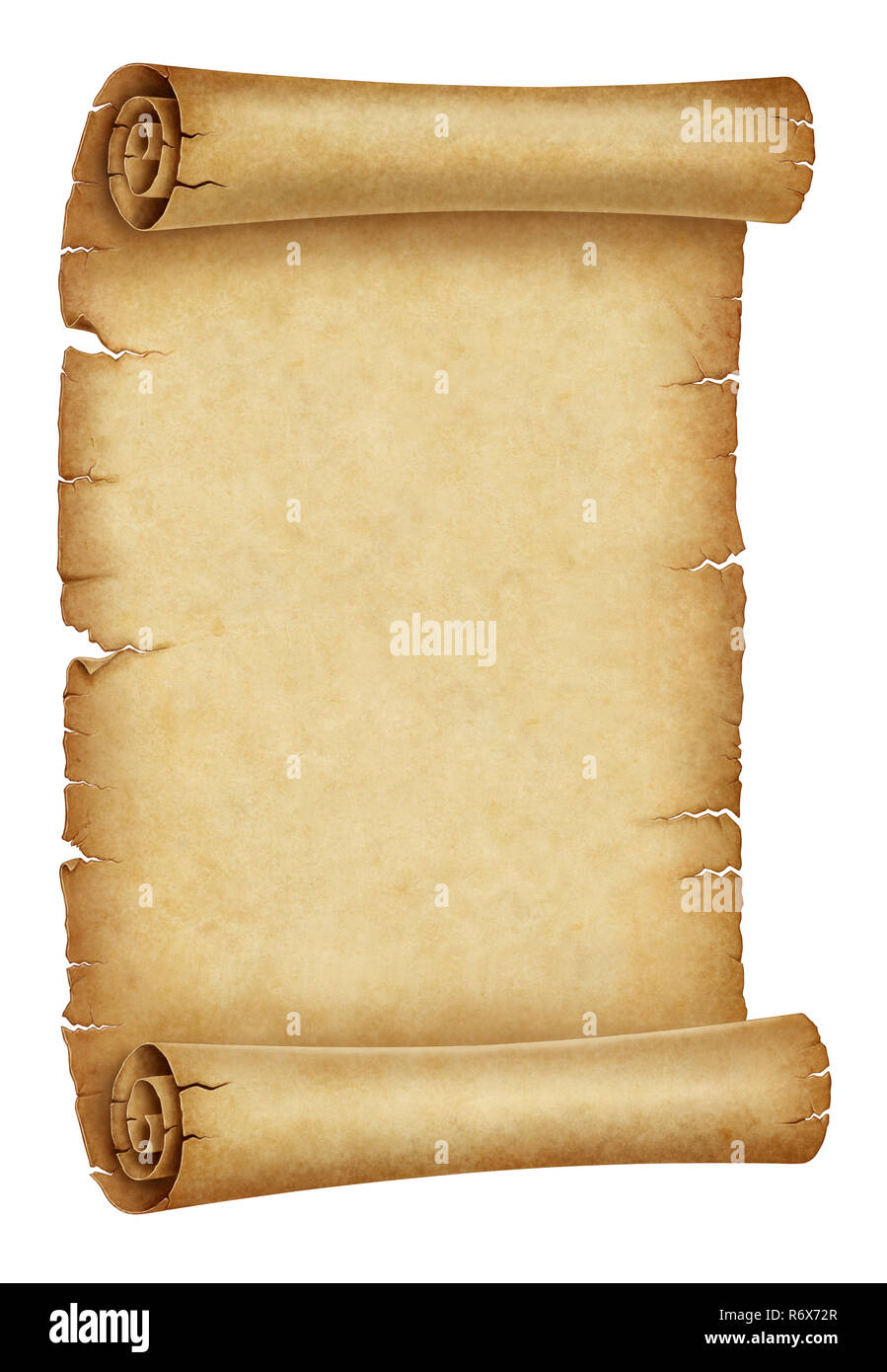 Old scroll paper illustration, digital painting Stock Photo