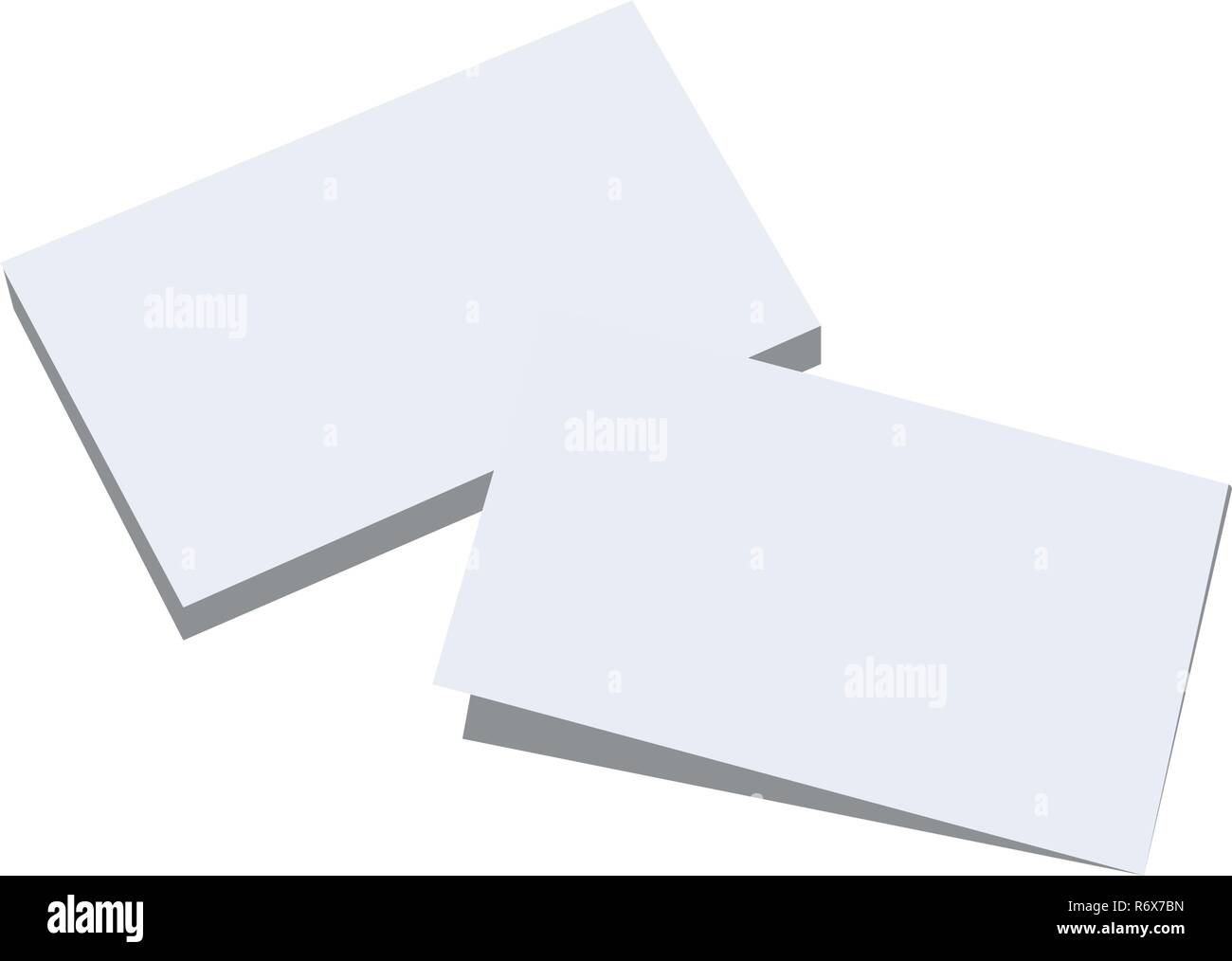 Two blank white paper sheets with different shadows. Vector set Stock Vector
