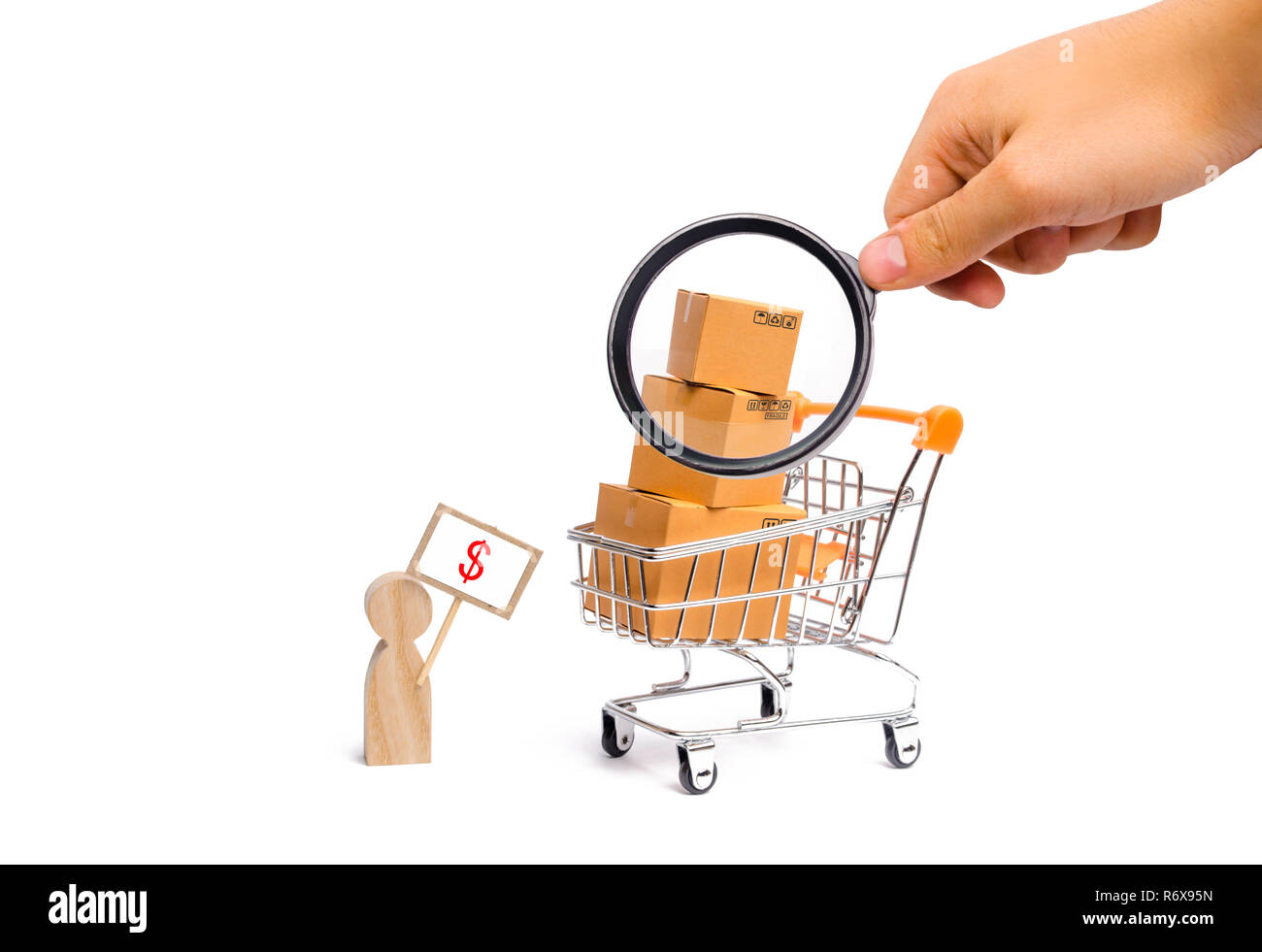 Magnifying Glass Is Looking At A Man With A Poster Sells Goods Concept Of Commerce And Trade The Sale And Purchase Of Products Shopping On The Inte Stock Photo Alamy Magnifying Glass Is Looking At A Man With A Poster Sells Goods Concept Of Commerce And Trade The Sale And Purchase Of Products Shopping On The Inte Stock Photo Alamy