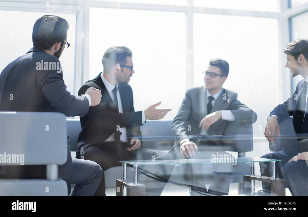 business people discuss new opportunities at a business meeting Stock