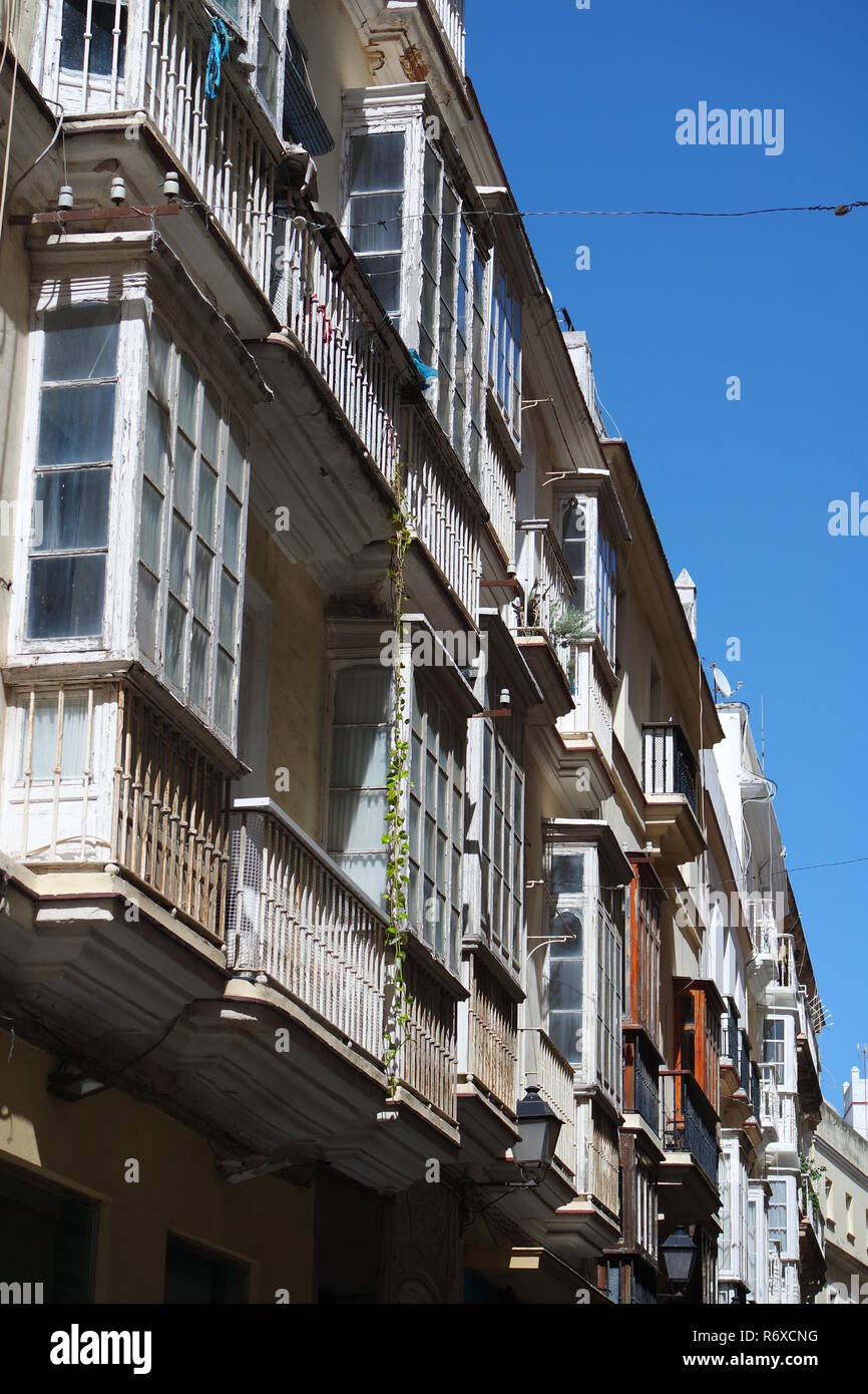 facades of houses in cadiz,andalusia Stock Photo Alamy