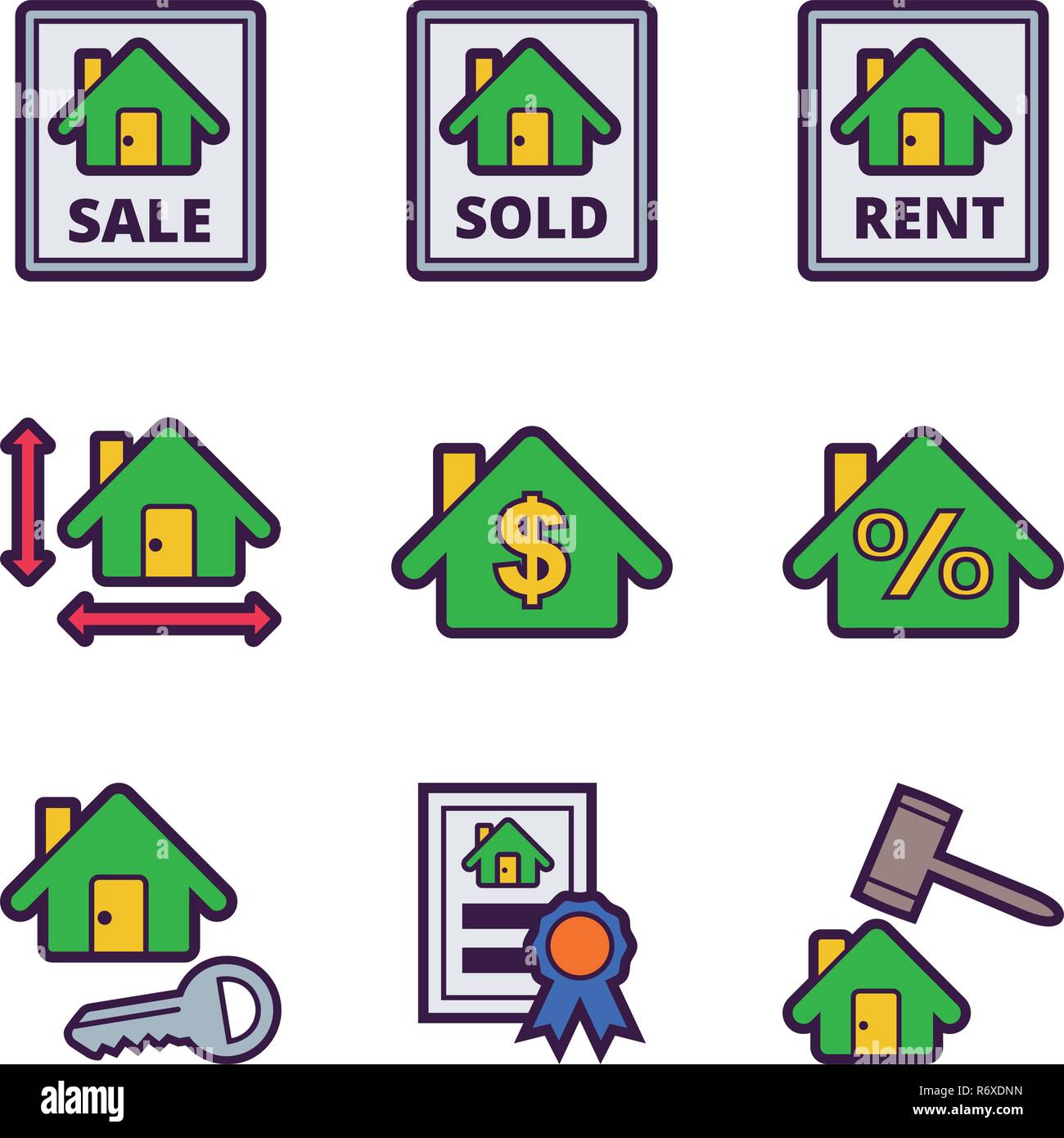 Real State House Sale Process Line Stock Vector Image & Art Alamy