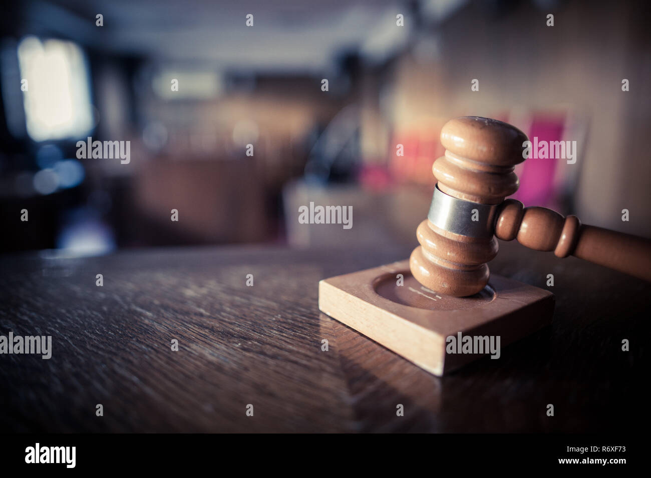 Hammer in a courtroom Stock Photo Alamy