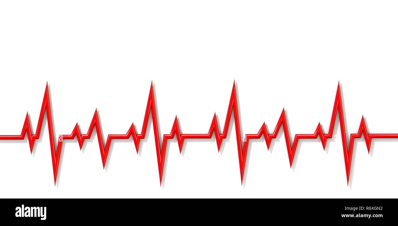 Cardiogram line 3D Stock Photo - Alamy