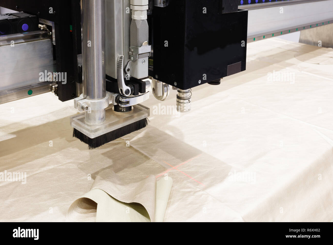 CNC machine for cutting fabrics textile materials and leather, laser