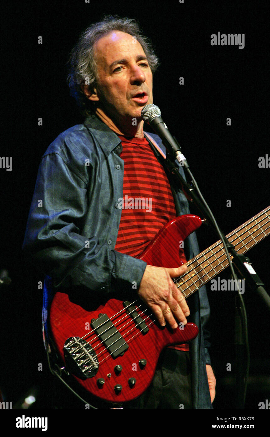 Harry Shearer performs with Spinal Tap on the Unwigged and Unplugged tour as the band celebrates their 25th anniversary of the film 'This is Spinal Tap' at the Fillmore Miami Beach at the Jackie Gleason Theater in Miami Beach on May 5, 2009. Stock Photo