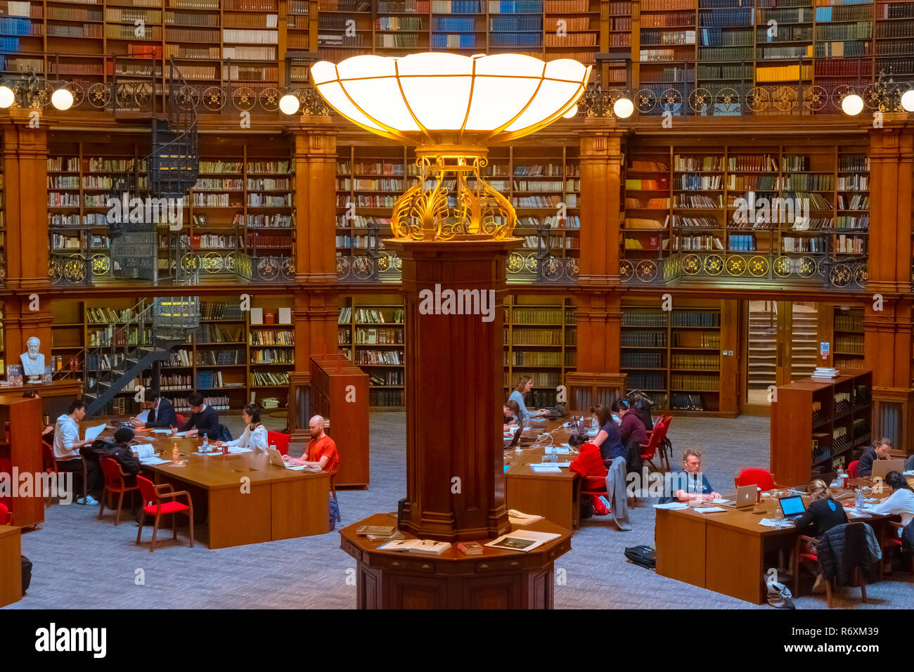 Liverpool, UK - May 16 2018: The Picton Reading Room at Liverpool Central Library was founded in 1875 designed by Cornelius Sherlock and modelled afte Stock Photo
