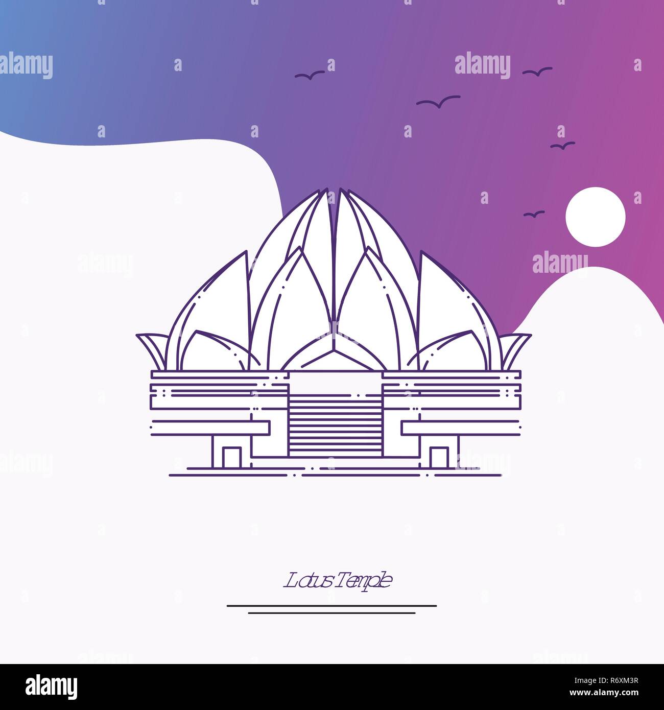Travel LOTUS TEMPLE Poster Template. Purple creative background Stock  Vector Image & Art - Alamy