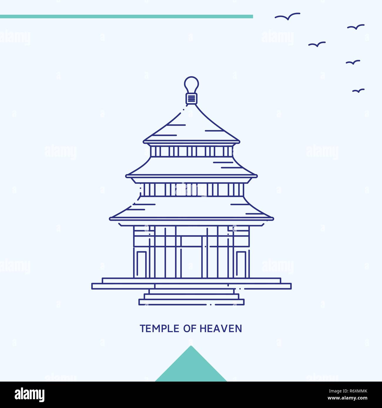 TEMPLE OF HEAVEN skyline vector illustration Stock Vector