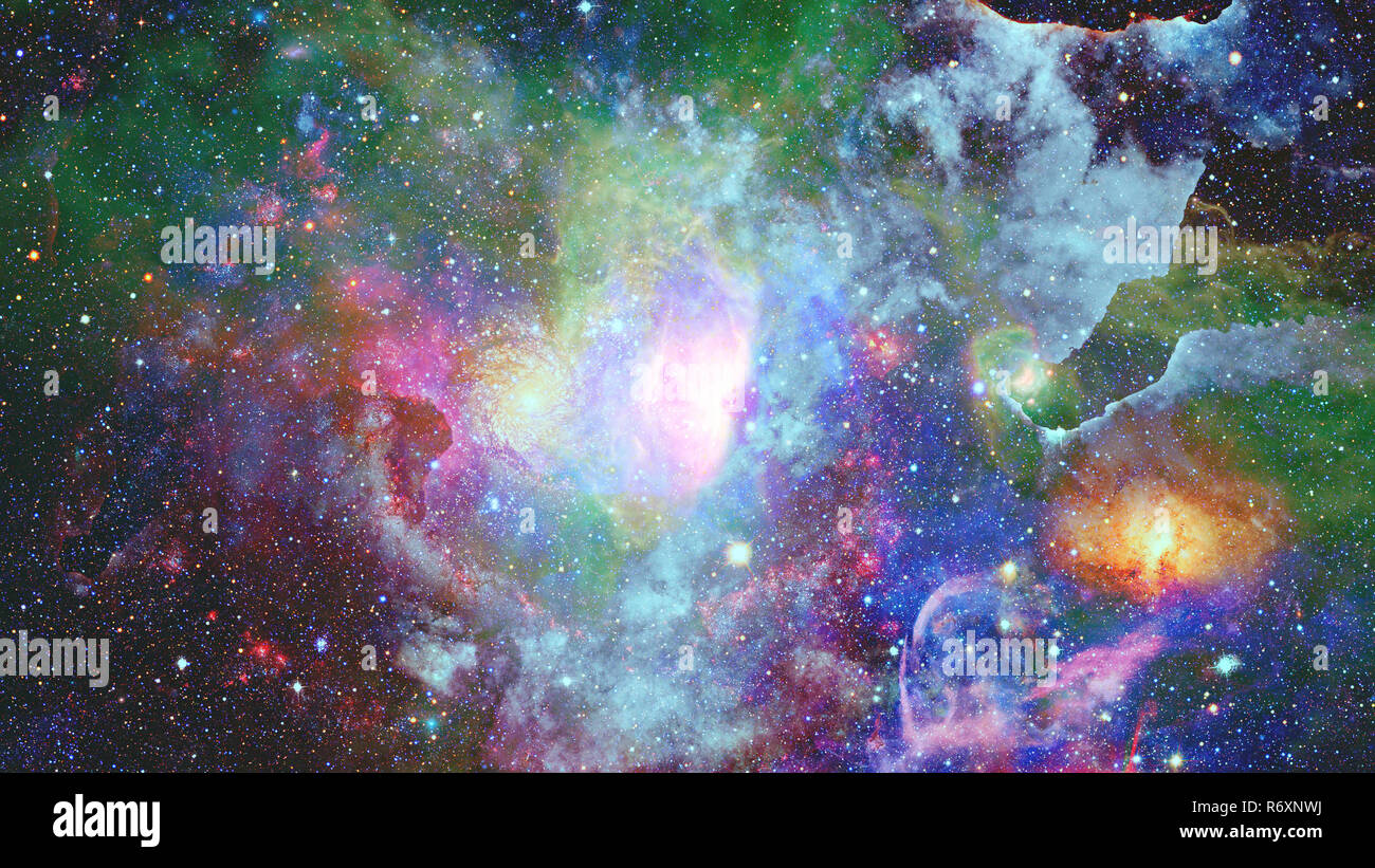 Colored nebula and open cluster of stars in the universe Stock Photo ...