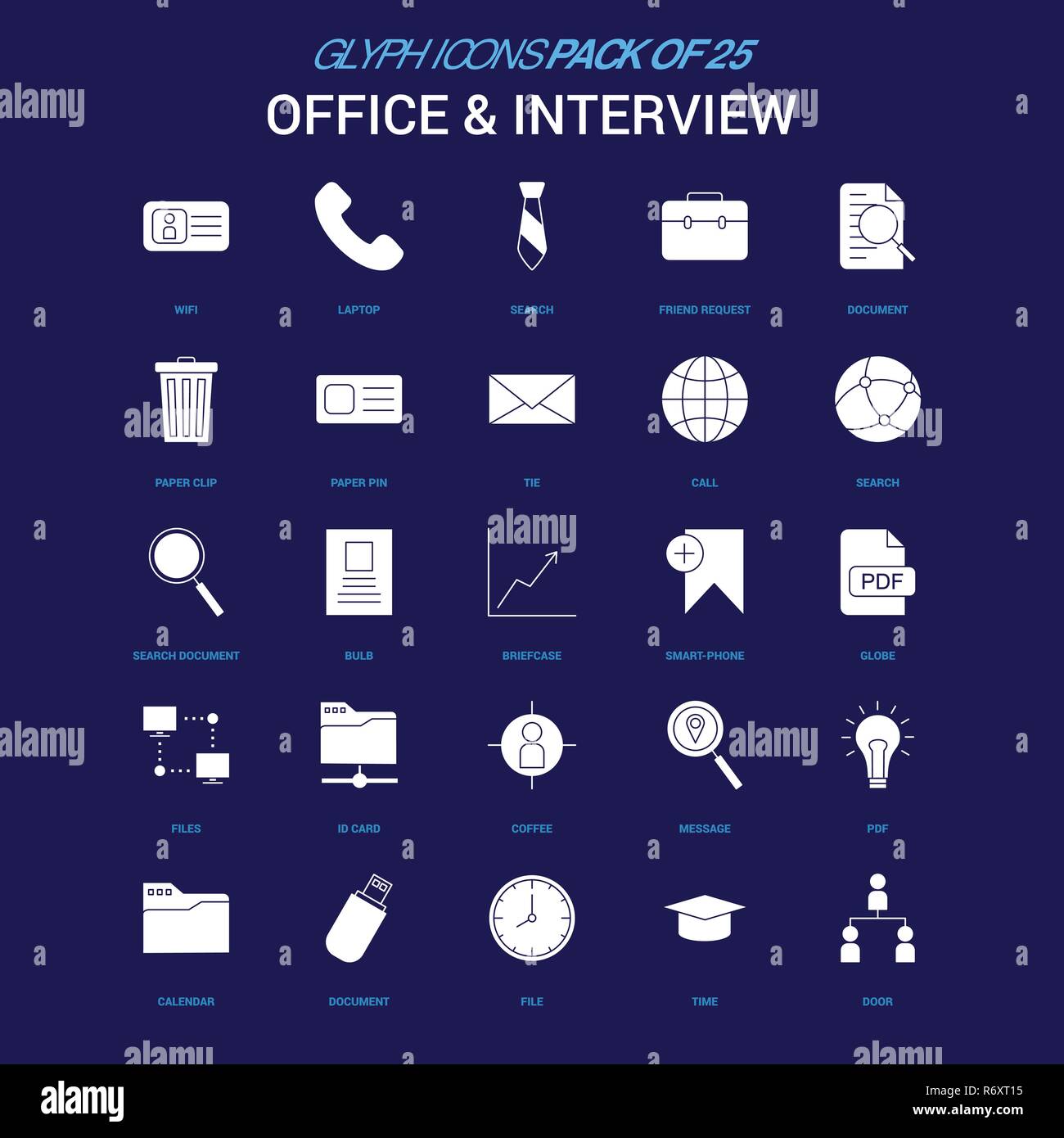 Office and Interview White icon over Blue background. 25 Icon Pack ...