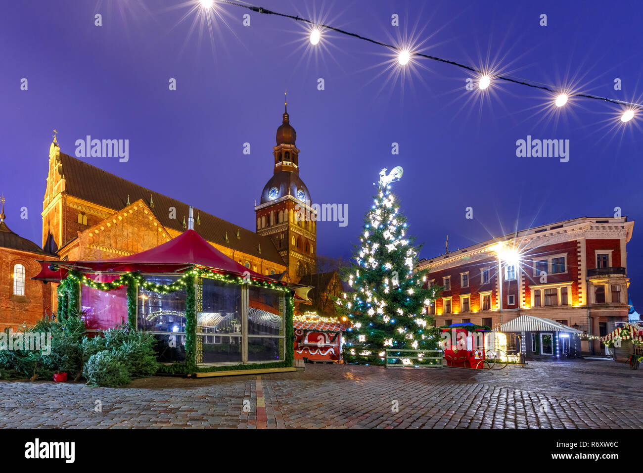 Christmas Market in Riga, Latvia Stock Photo