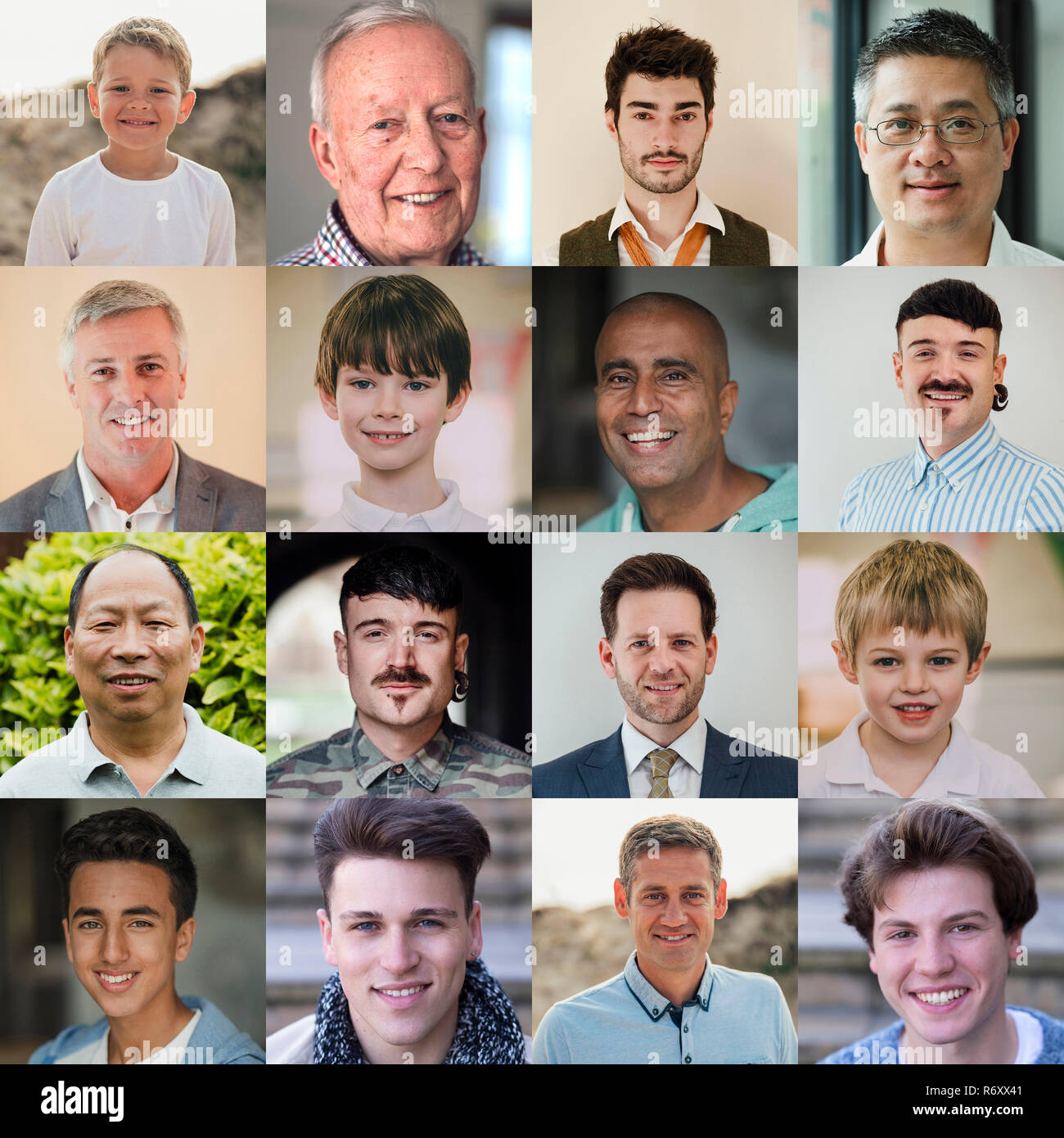 Male Headshot Collage Stock Photo