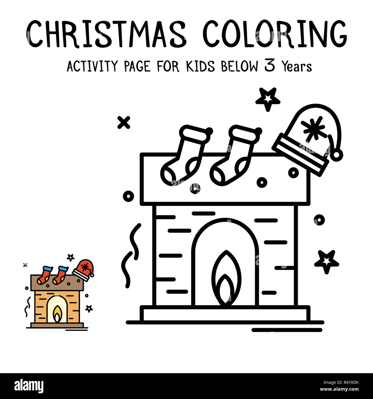 Christmas Coloring Actvity Book For Kids Below 3 Years Stock Vector ...