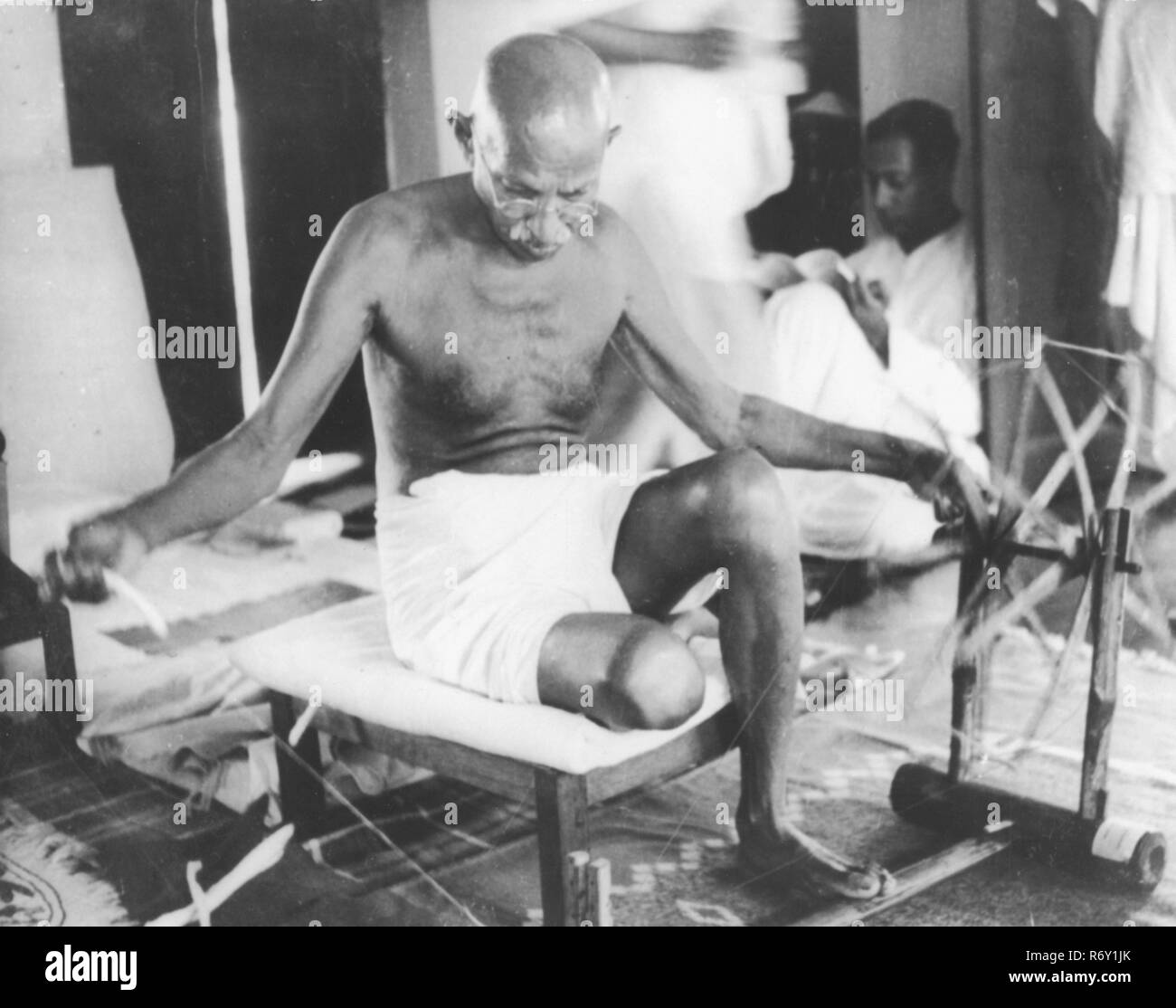 Mahatma gandhi spinning wheel charkha hires stock photography and