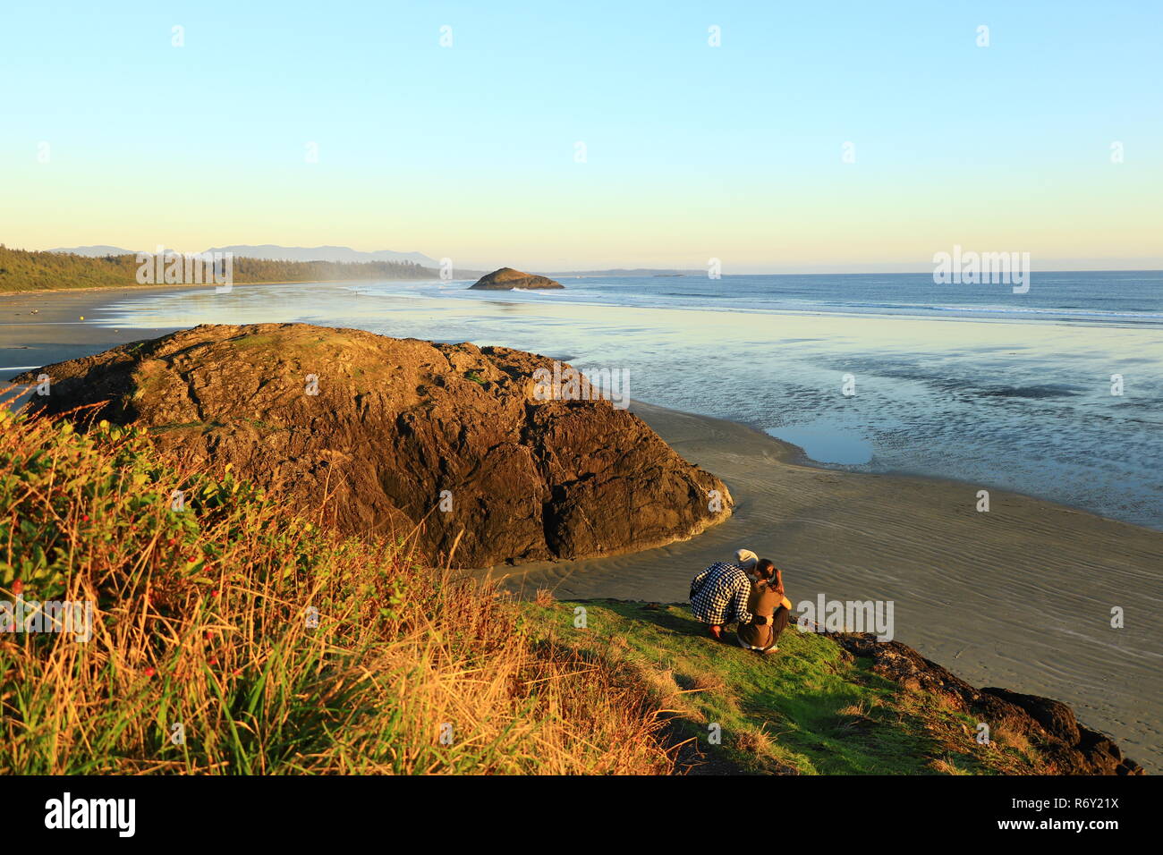 The Long Beach, Tofino, Vancouver island, The British Columbia, Canada,sunset Stock Photo