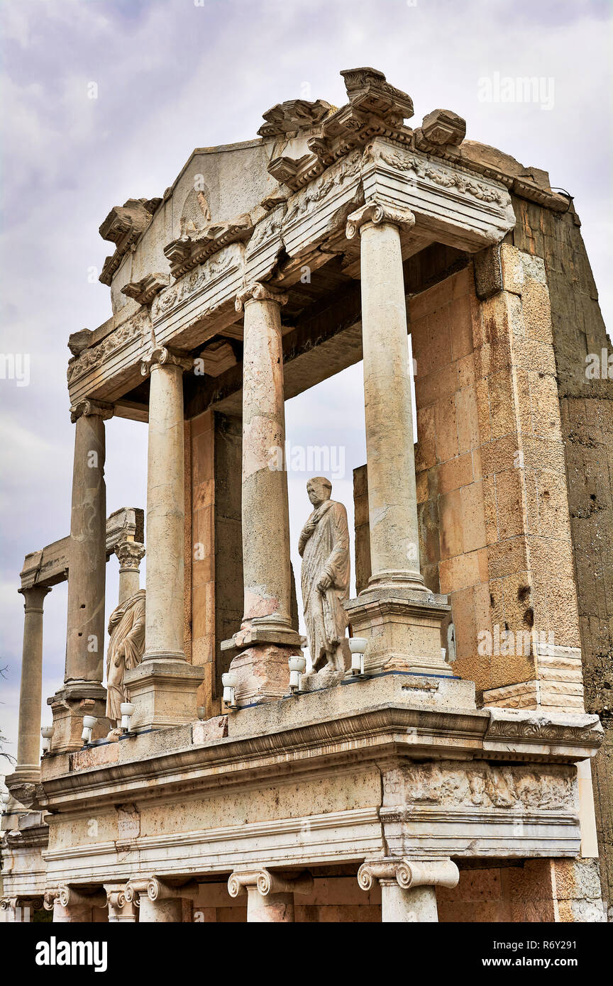 Ancient Roman theater in the historic center of Plovdiv, Bulgaria -capital of culture for 2019 Stock Photo