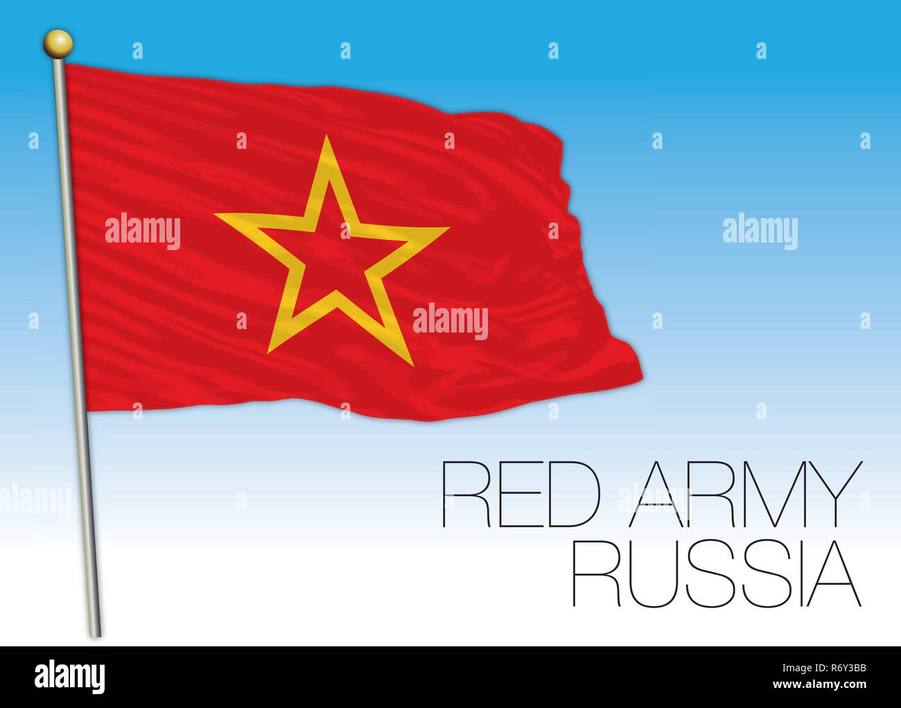 Red Army flag and symbol, Russian federation, Russia Stock Vector