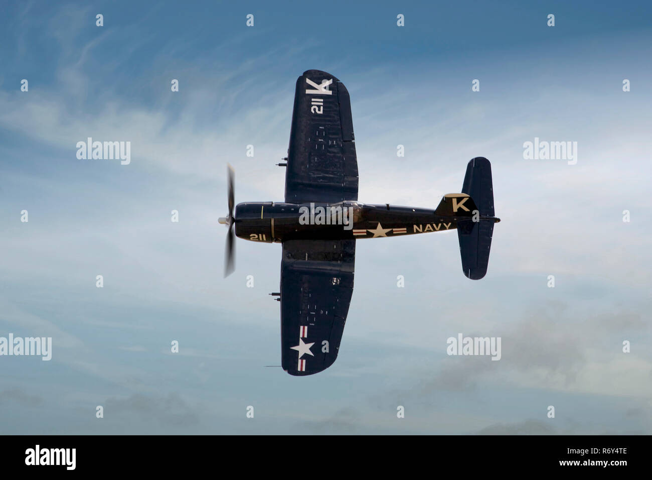 Vought F4U-4 Corsair from above Stock Photo