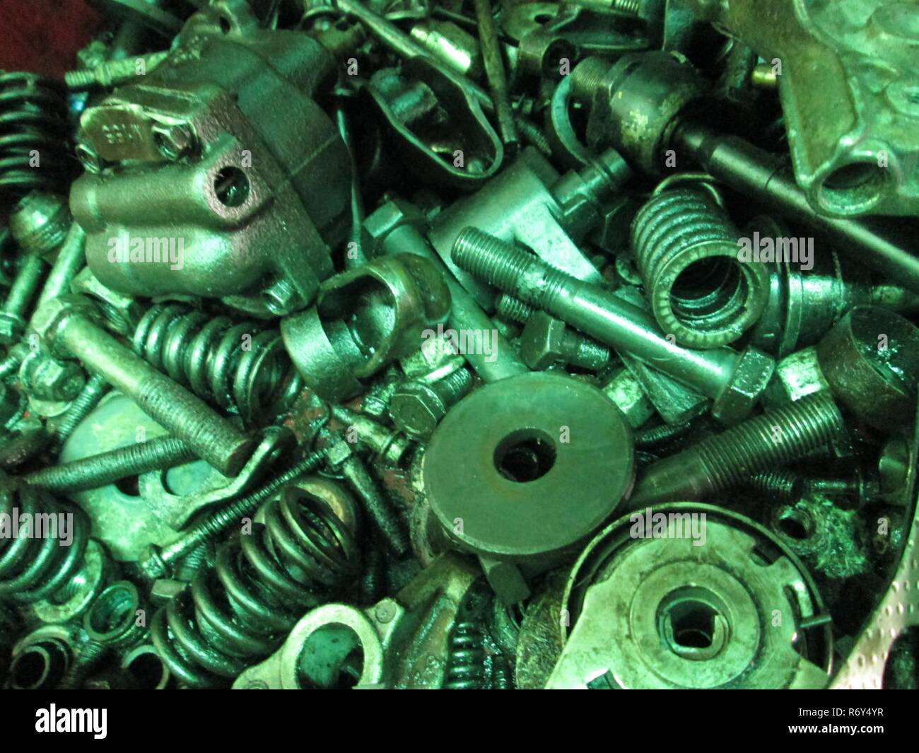 small mechanical parts background Stock Photo Alamy