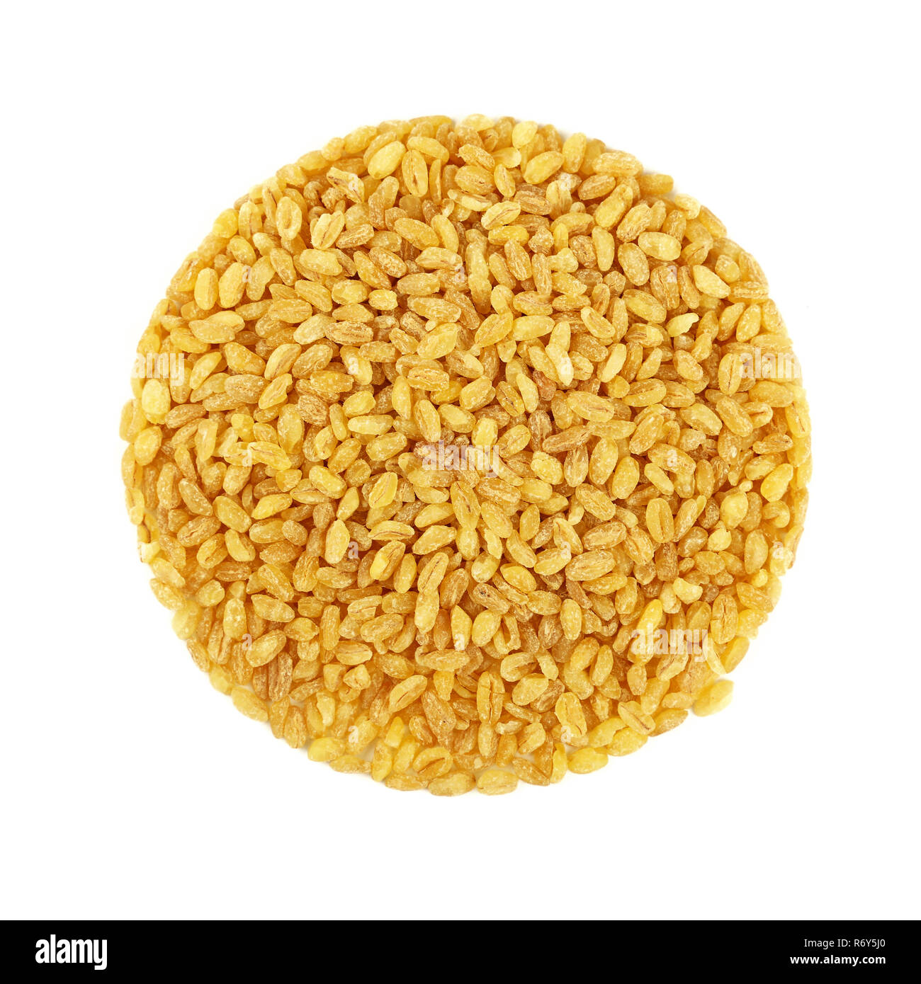 Round shaped bulgur big grains isolated on white Stock Photo - Alamy