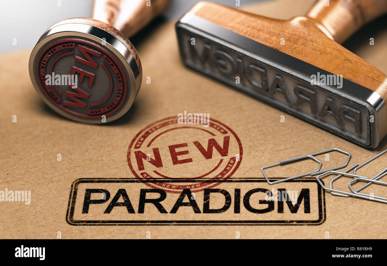 Paradigm change, new theory Stock Photo
