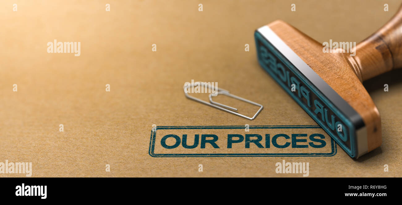 Our prices, web header. Stock Photo