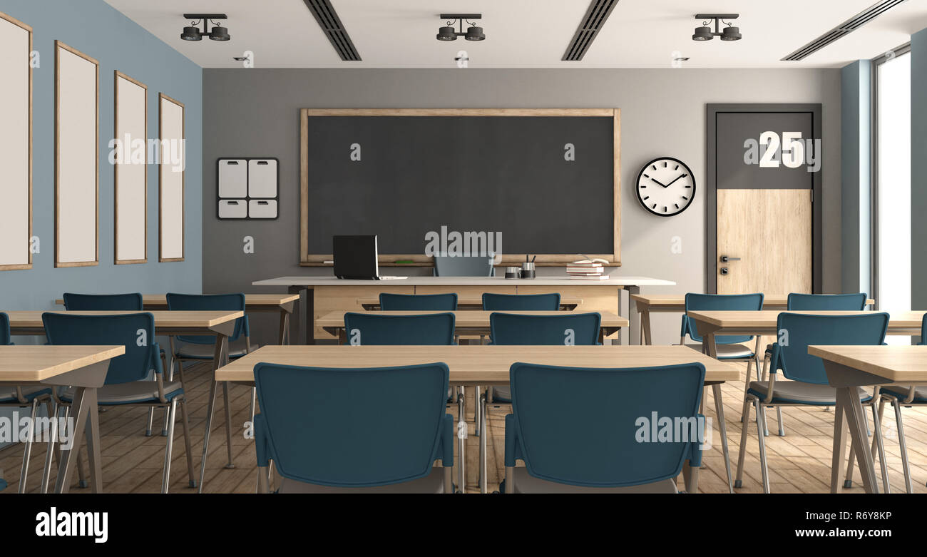 Empty modern classroom Stock Photo
