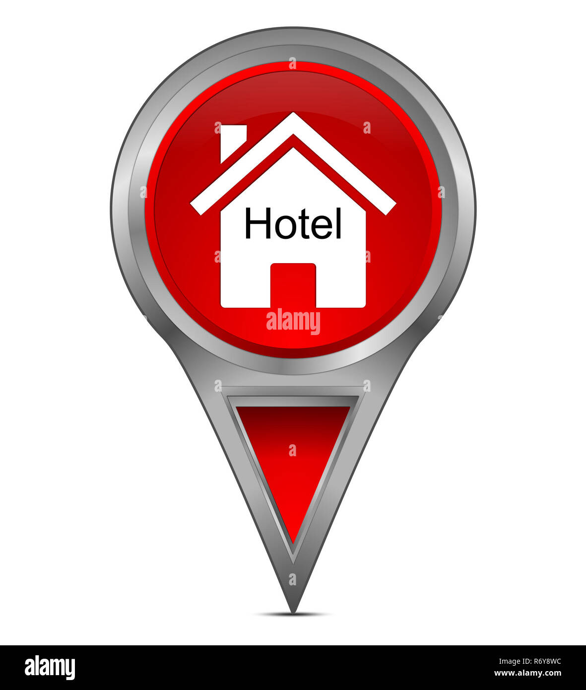 Hotel Symbol On Map Red Map Pointer With Hotel Symbol Â€“ Illustration Stock Photo - Alamy