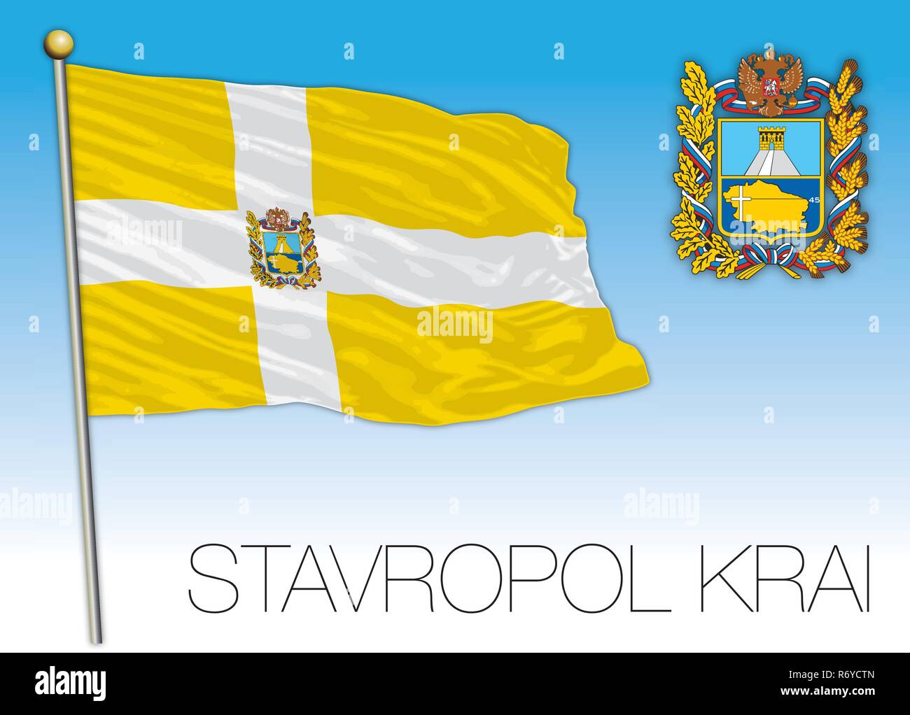 Stavropol krai flag, Russian Federation, vector illustration Stock Vector