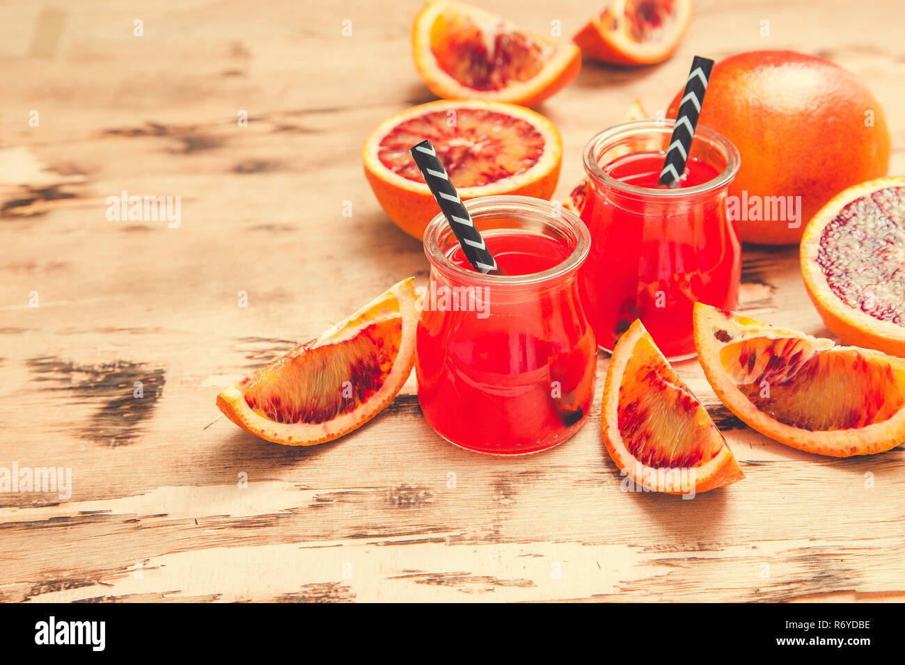 blood orange juice. red orange juice with orange slice Stock Photo Alamy