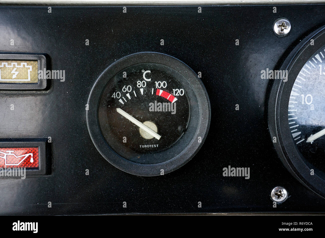 tachometer boat nautical temperature turotest degrees celsius Stock