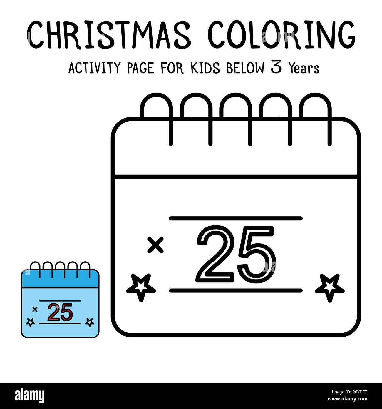Christmas Coloring Actvity Book For Kids Below 3 Years Stock Vector ...