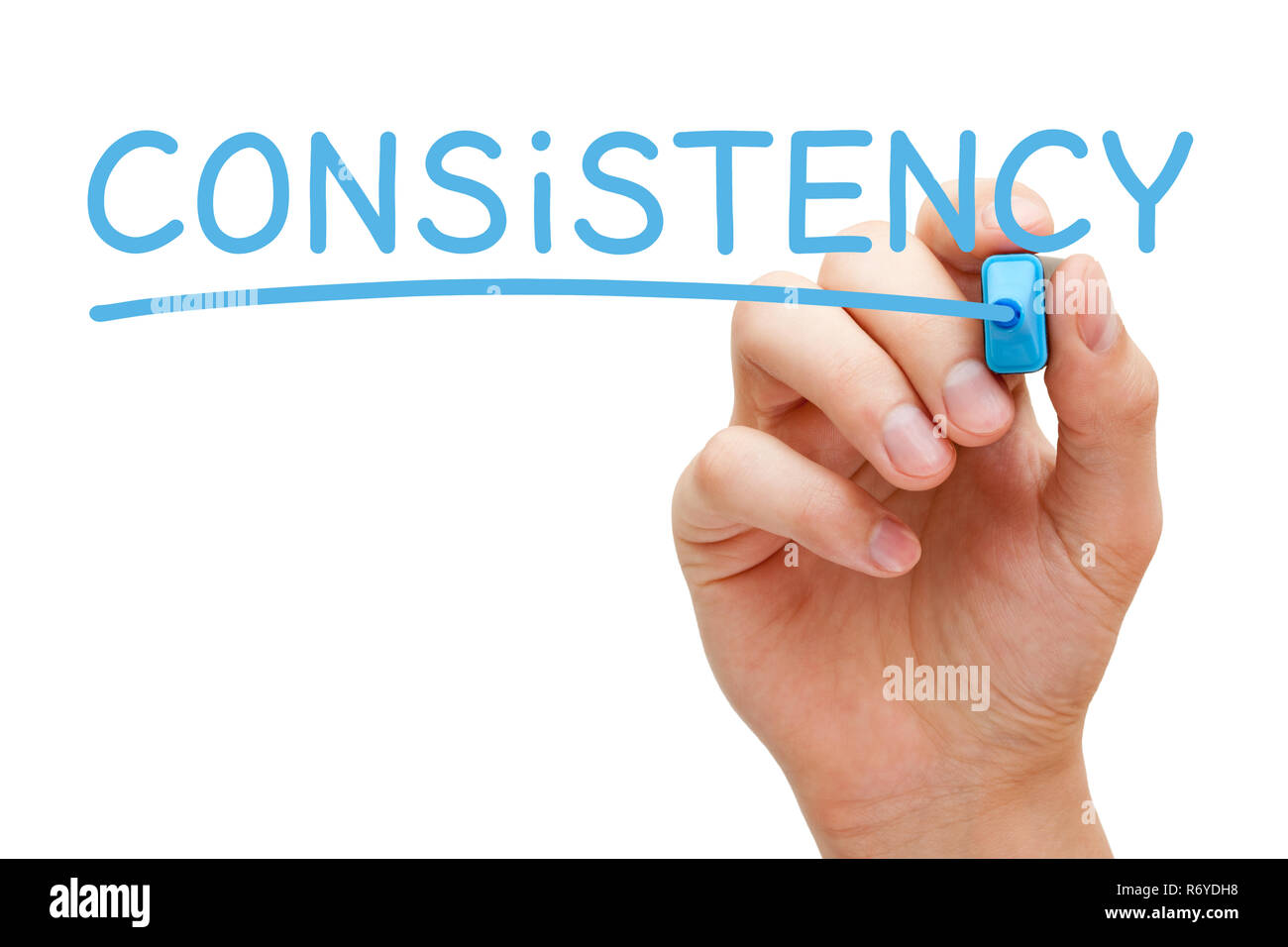 Consistency Handwritten With Blue Marker Stock Photo