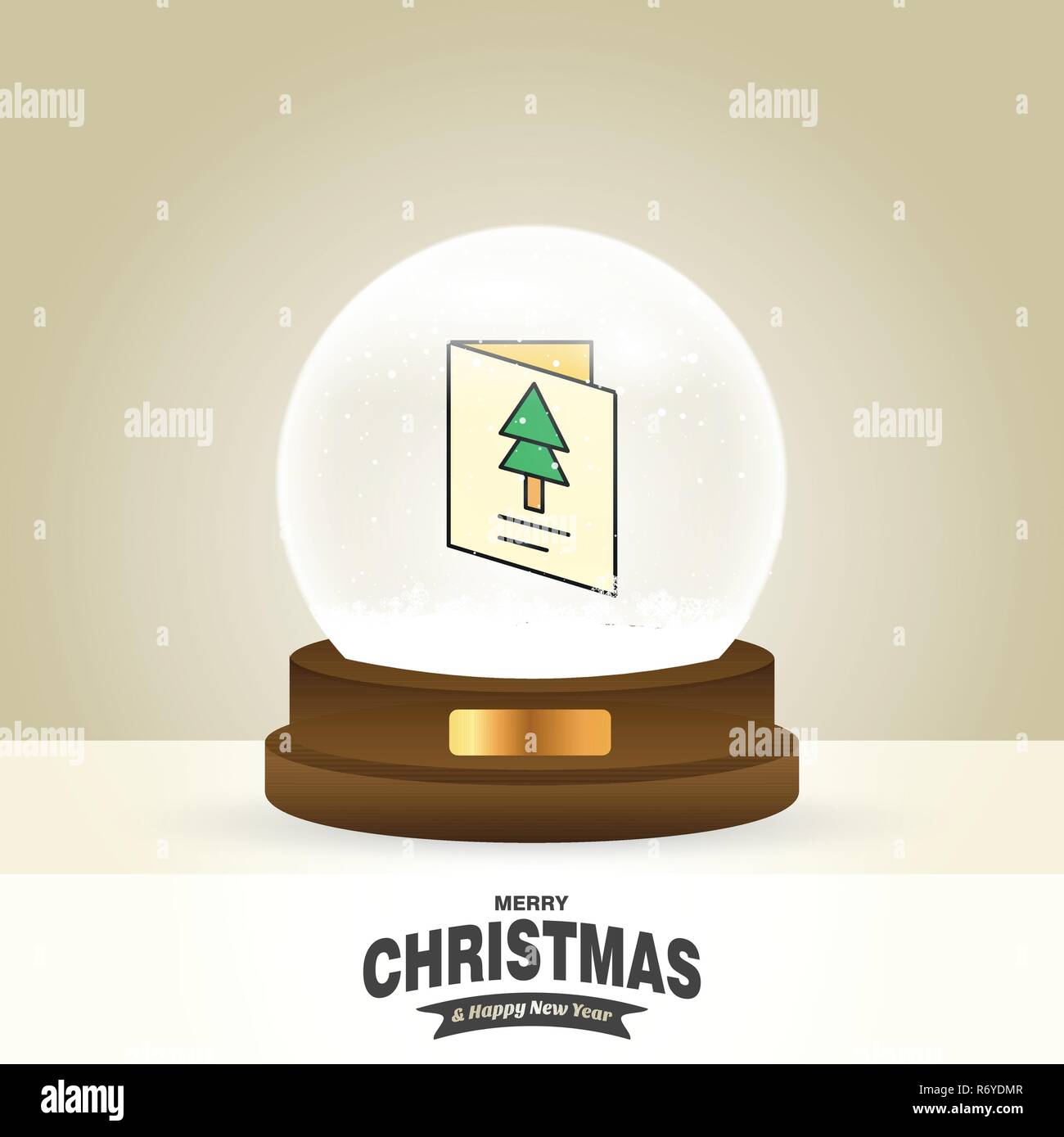 Christmas card with creative elegant design and globe also with golden ...