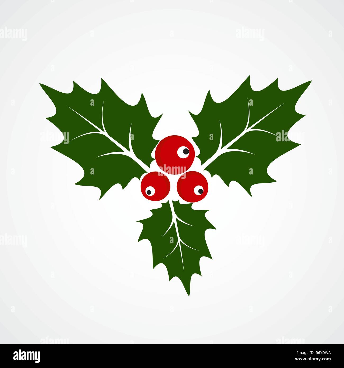 Flat Icon of Christmas Holly Berry. Vector illustration EPS10 Stock ...