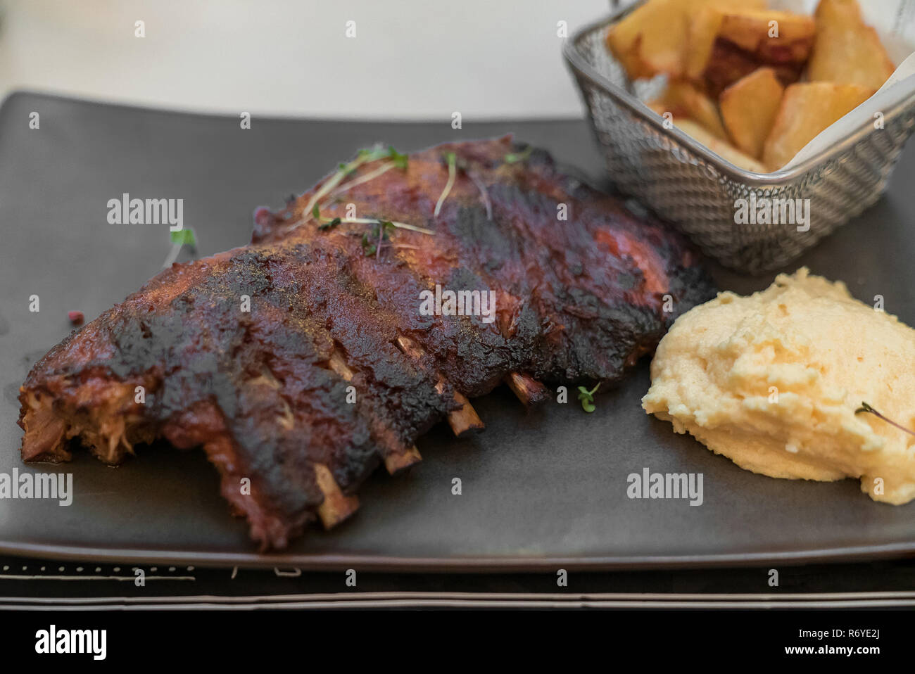 Smoke Pork Rib BBQ Stock Photo Alamy