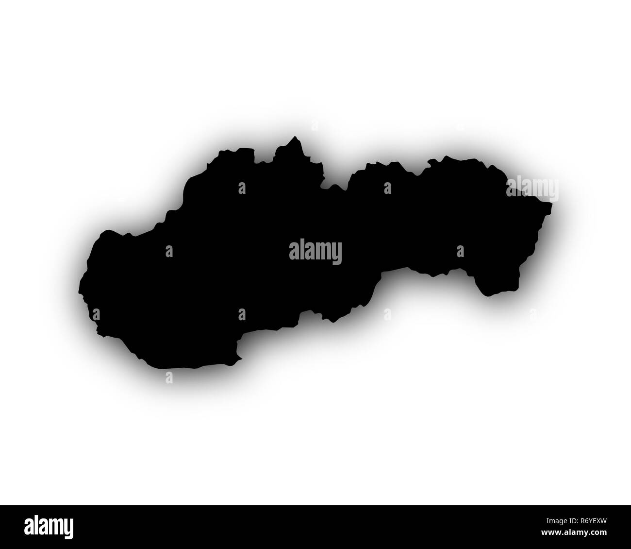 map of slovakia with shadow Stock Photo - Alamy