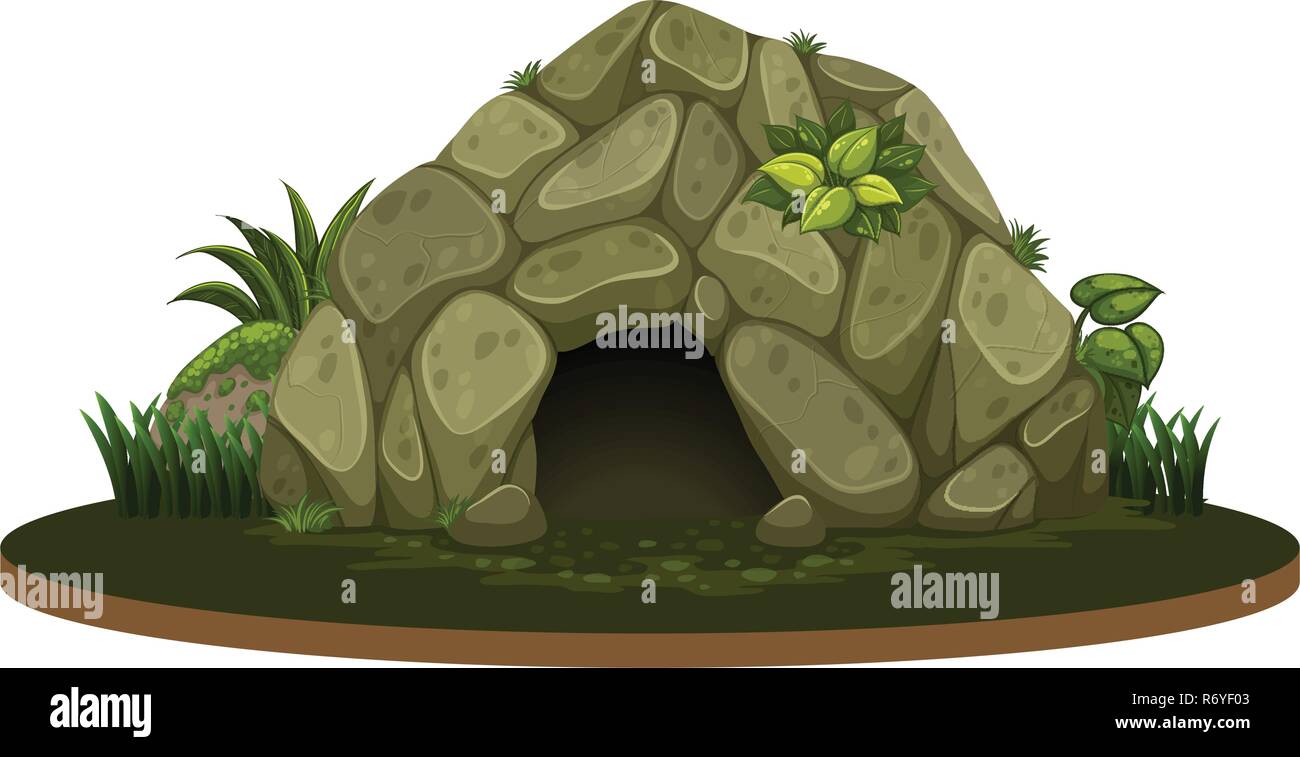 A stone cave on white background illustration Stock Vector Image & Art ...