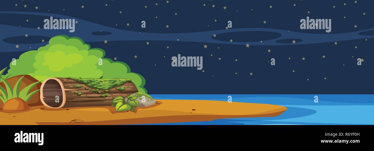 Nature landscape at night illustration Stock Vector Image & Art - Alamy
