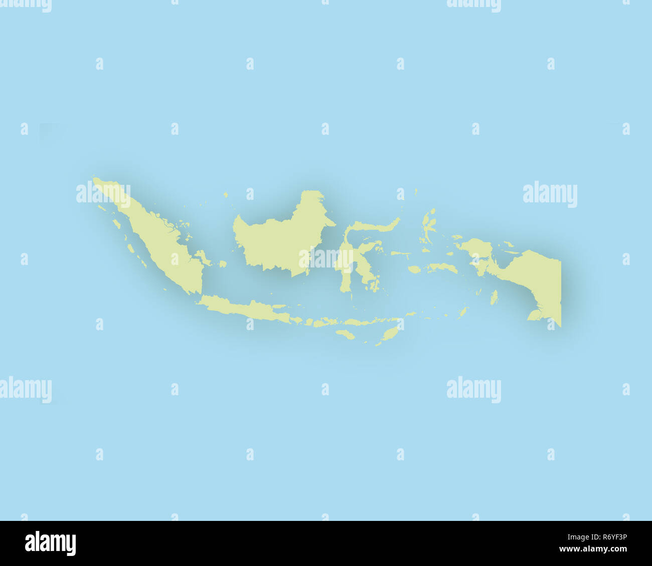 map of indonesia with shadow Stock Photo