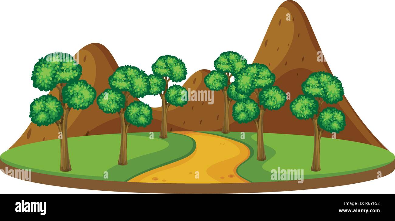Isloated Vector Isloated nature road landscape illustration Stock Vector Image & Art ...
