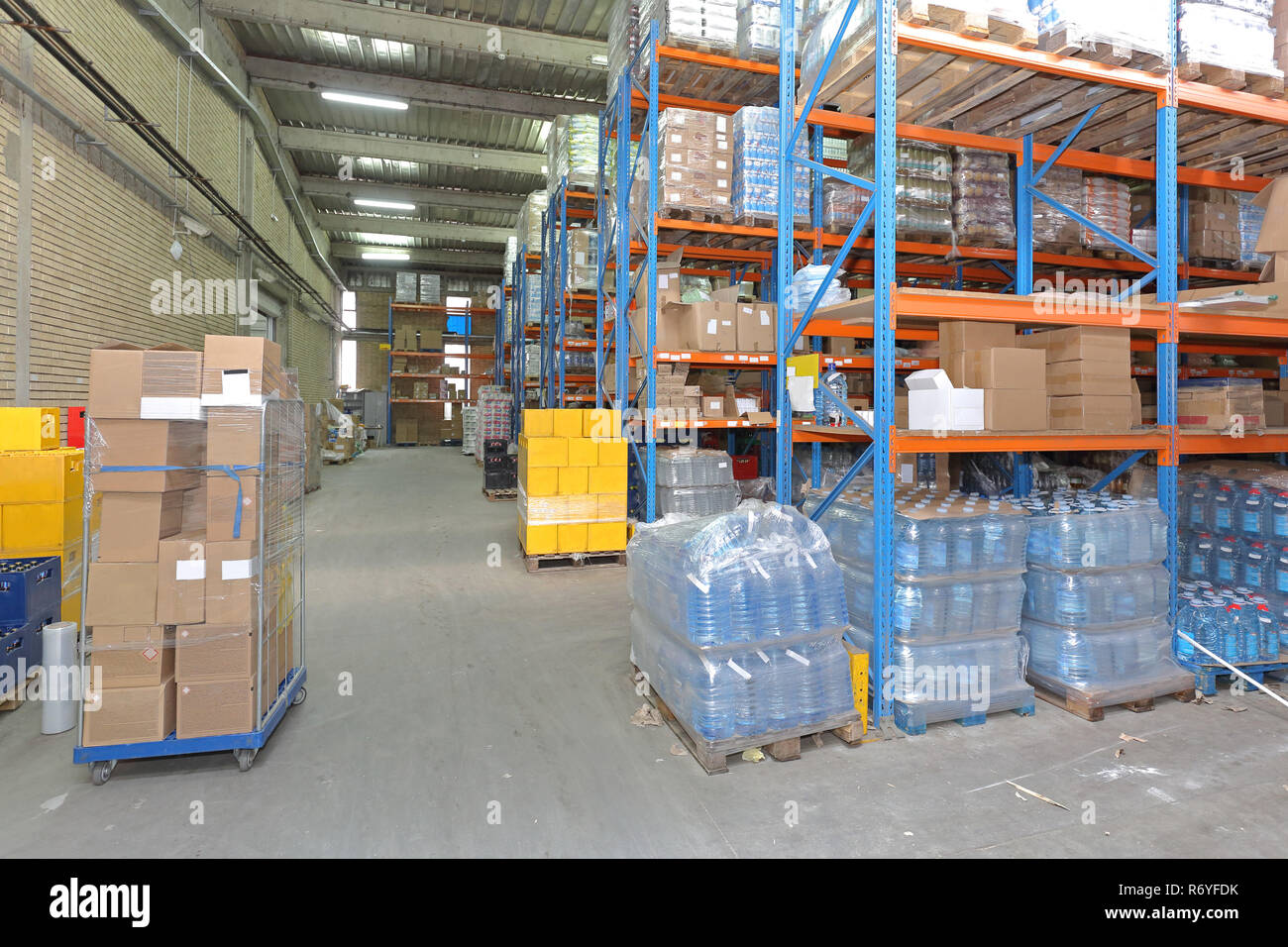 Storage rack with food and drinks hires stock photography and images