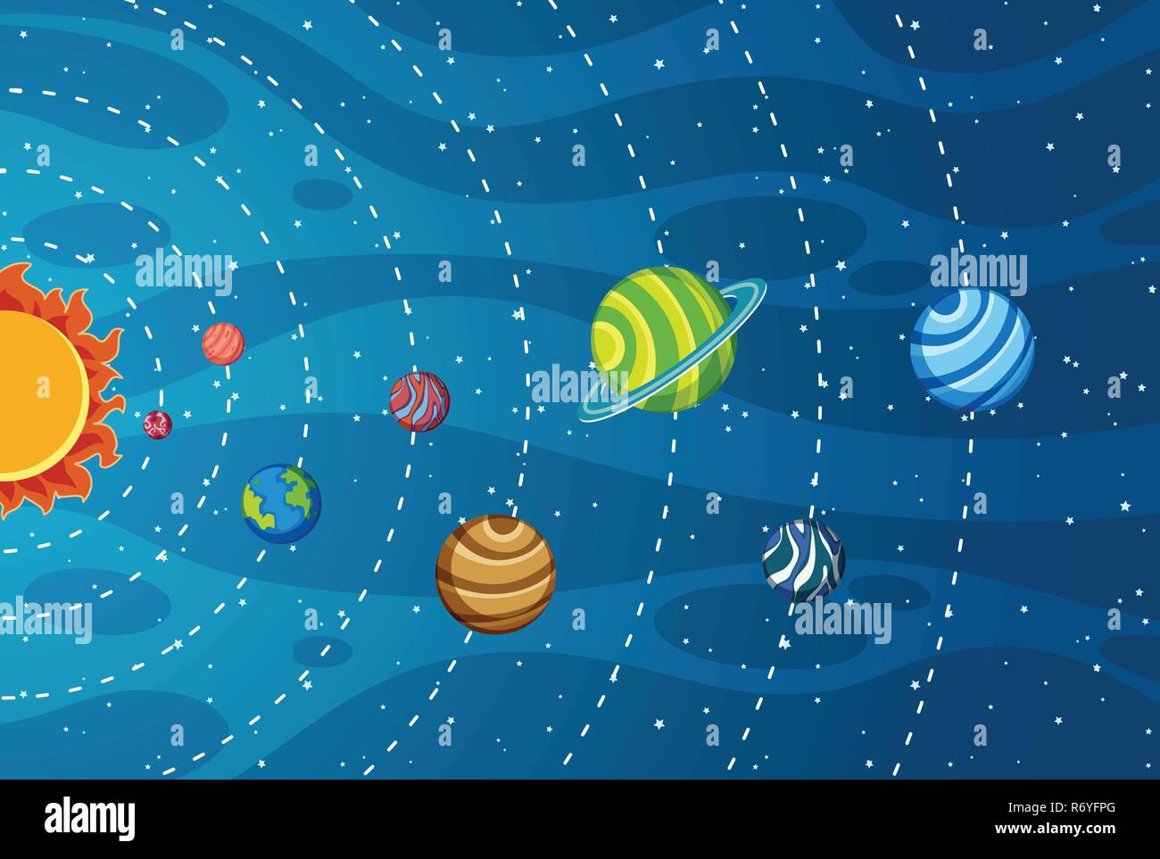Solar system in space illustration Stock Vector Image & Art - Alamy