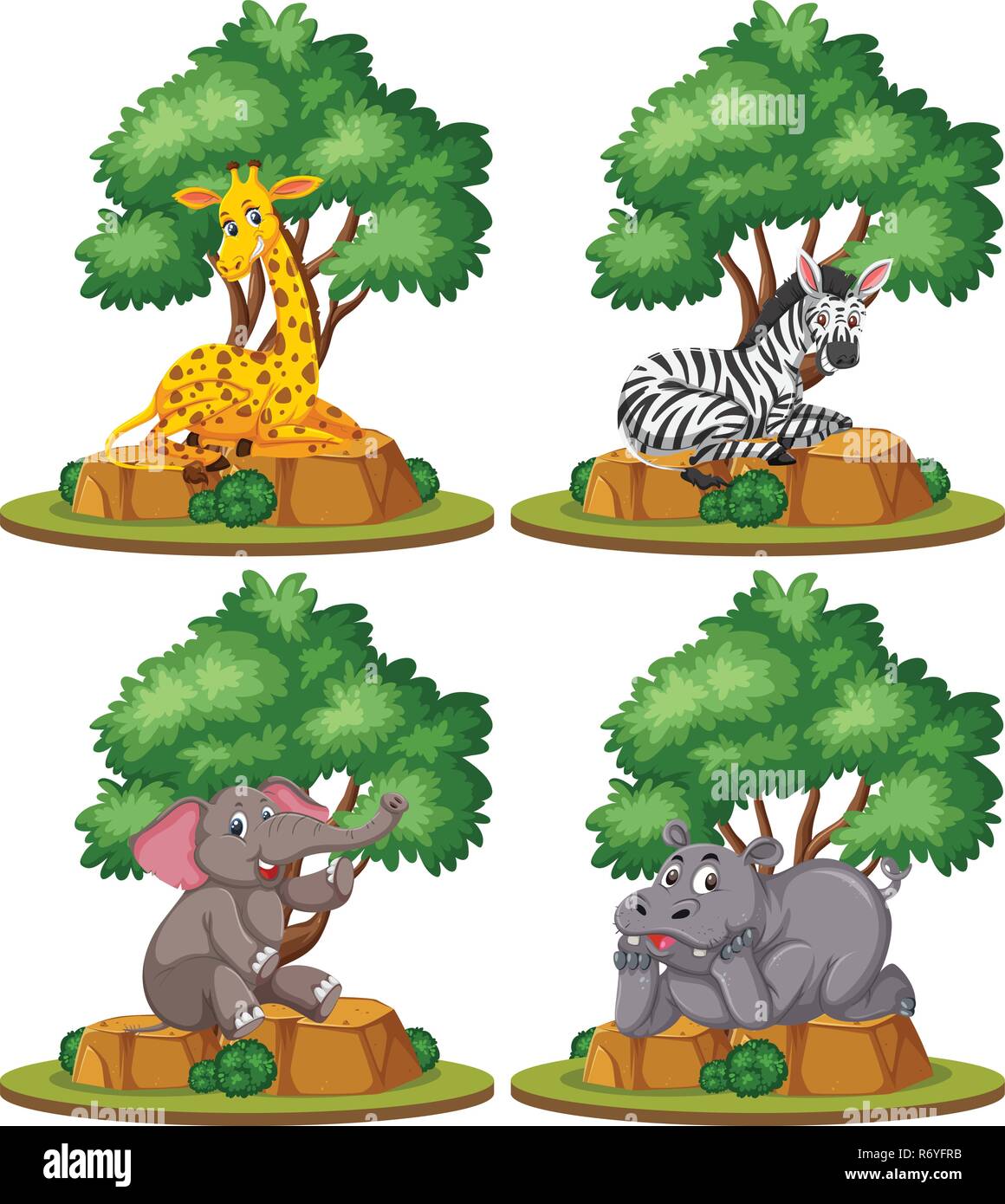 Set of isolated wild animal illustration Stock Vector Image & Art - Alamy