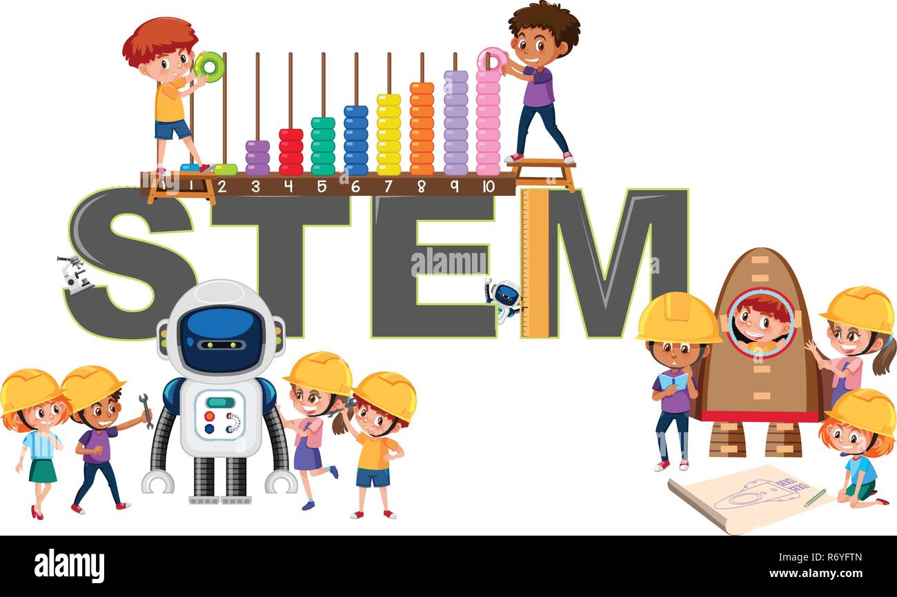 A logo of STEM education illustration Stock Vector